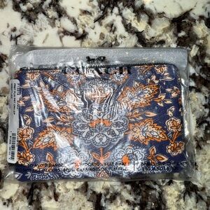 Coach Blue and Orange Floral Pouch